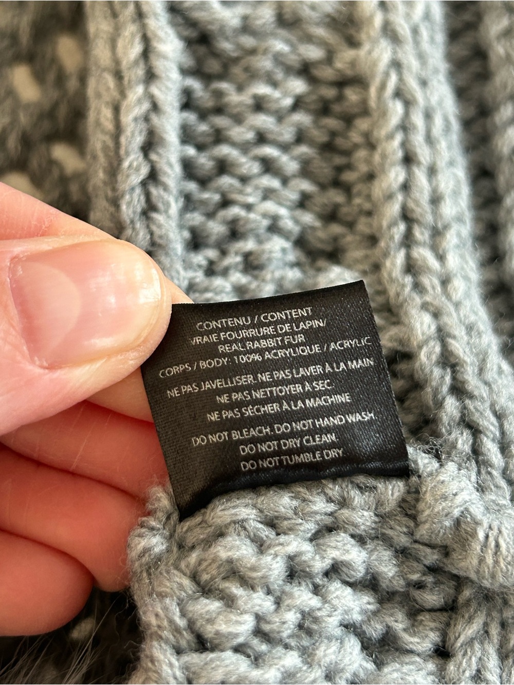 Oxigen Authentic Rabbit Fur Infinity Scarf - Picture 8 of 11